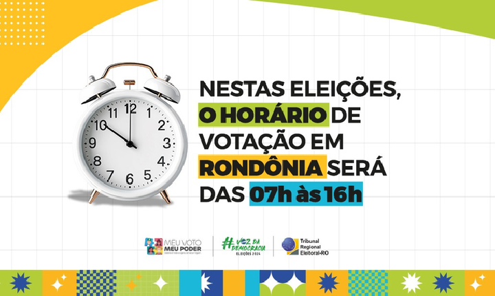 Eleições 2024: horário de votação em Rondônia será das 7 às 16h