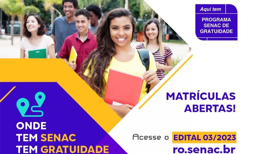 Senac Rondônia está com vagas abertas para cursos gratuitos oferecidos pelo Programa Senac de Gratuidade – PSG