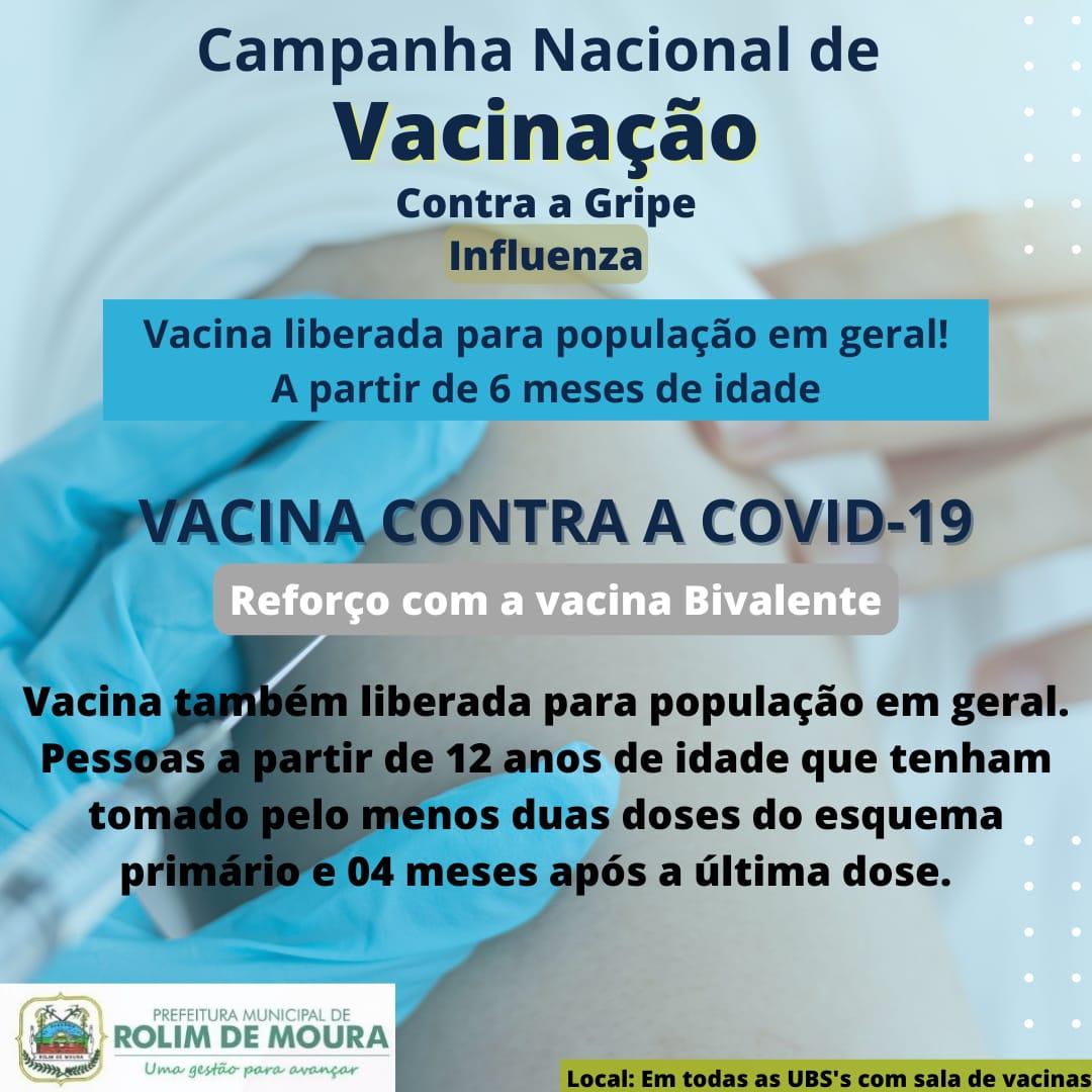 Vacinação contra gripe está aberta para população em geral em Rolim de Moura 