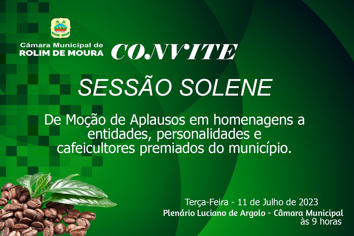 Câmara de Rolim de Moura entregará moções de aplausos para os vencedores do CONCAFÉ e FLORADA PREMIADA no próximo dia 11