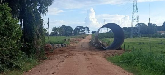 Linha 188 lado sul em Rolim de Moura no km 8,5 ficará interditada por 3 dias para substituição de ponte de madeira por tubo ARMCO